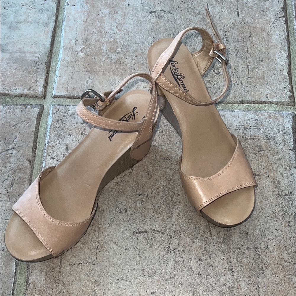 Ladies' Tan Wedge Sandals - lucky brand